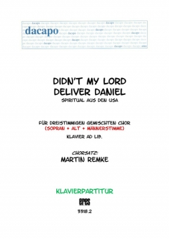 Didn´t My Lord Deliver Daniel (Klavier)